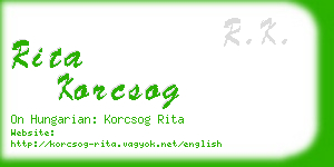 rita korcsog business card